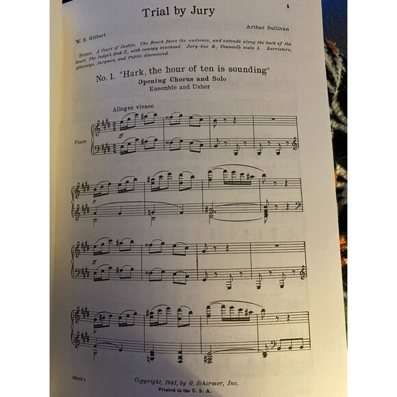 G. Schirmer Edition Of "Trial By Jury" 1941 Musical Score Gilbert and Sullivan - Picture 7 of 11